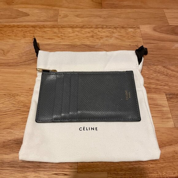 CELINE Zipped Compact Card Holder in Essentials in Grained Calfskin - Picture 6 of 6